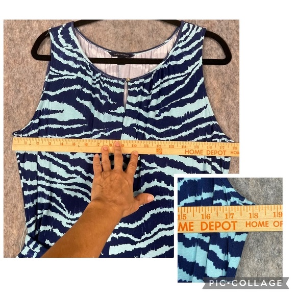 Lands End Tiger Print Resort Cruise Vacation Beach Casual Midi Sundress - Sz L - Picture 14 of 16
